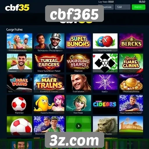 Diversidade de jogos disponíveis no cbf365